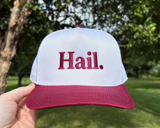 Hail Hat (Burgundy Brim)